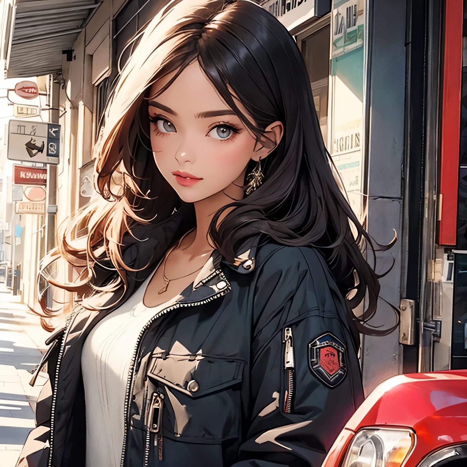beautiful woman with jacket