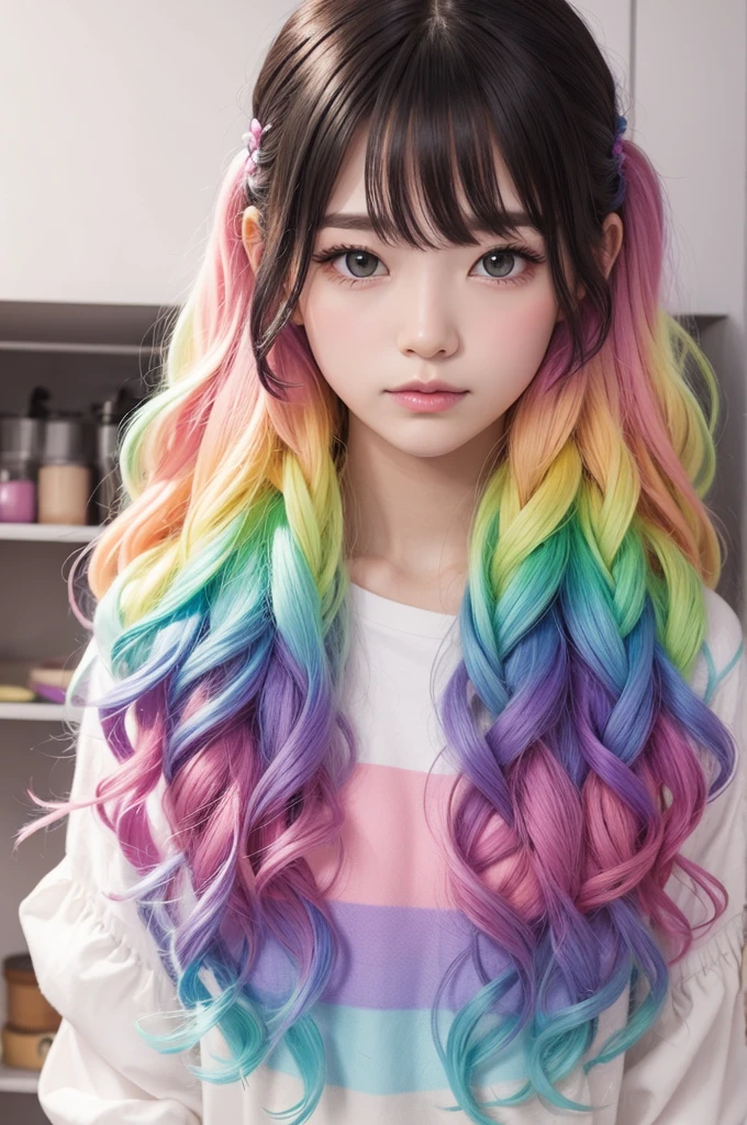 make a rainbow in pastel colors