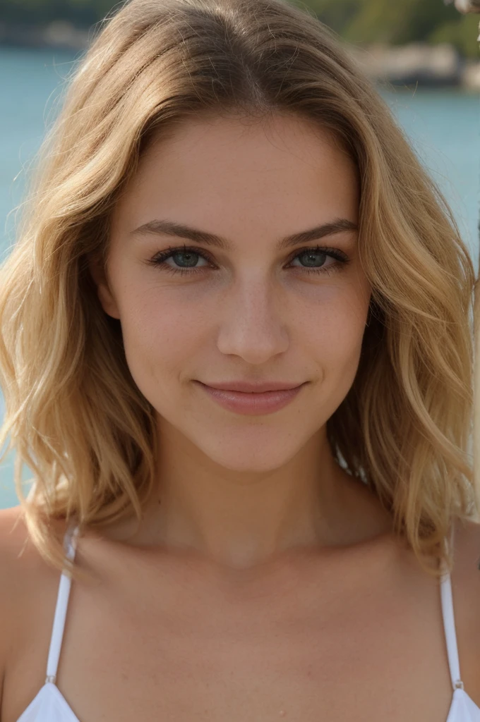 photos corps entier, femme blonde super mignonne, habillé en maillot de bain, dans l'eau, 23 ans, avec des personnes en fond, beauté naturelle, visage innocent, gros seins, regard coquin, le soir, thème sombre, Haute résolution, meilleure qualité, très détaillé, netteté, peau détaillée, texture de peau réaliste, texture, Yeux détaillés, 4K, Sourire charmeur, tourné avec Canon, corps parfaitement ajusté , extrêmement détaillé, la photographie_(ultra), photoréaliste, réaliste, un maximum de détails, ultra réaliste, photoréalisme, la photographie, 8K UHD