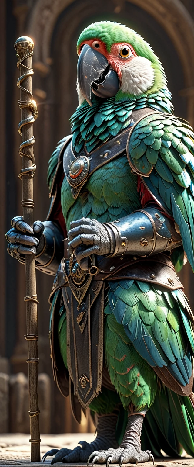 Close-up shot of a parrot, Parrot Wizard,whole body, magic circle,Carrying a walking stick, wizard dressを着ている, Dungeon Background, High resolution, masterpiece, Highest quality, Super detailed, Super detailed, Ultra-realistic,
Hong Kong Style, 3D Fluffy, Cute and adorable close-ups, Cute big round reflective eyes, Long fuzzy fur, Pixar Rendering, unreal engine Cinematic smooth, Exquisite detail, Cinematic