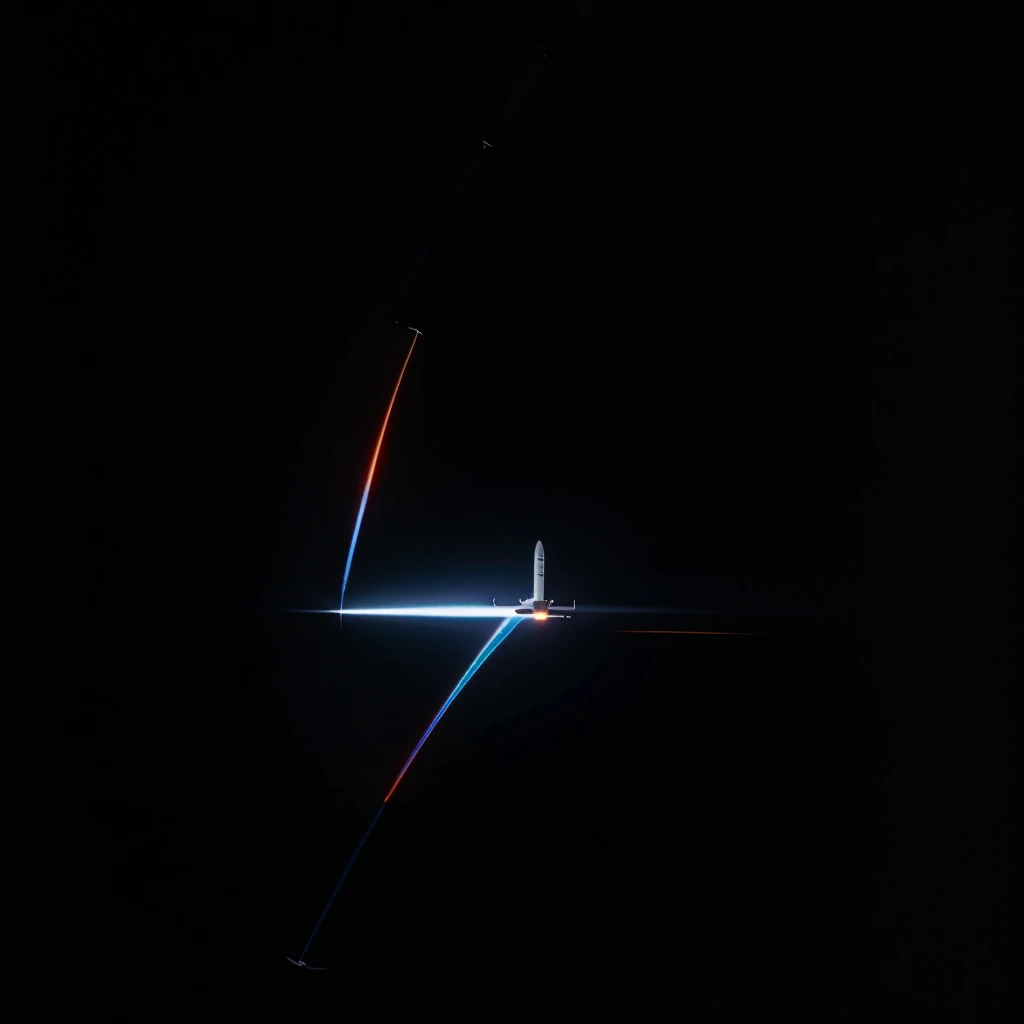 Make a minimal and bi-themed logo of aerospace company named Quantrace on black background and inspirational colour and design