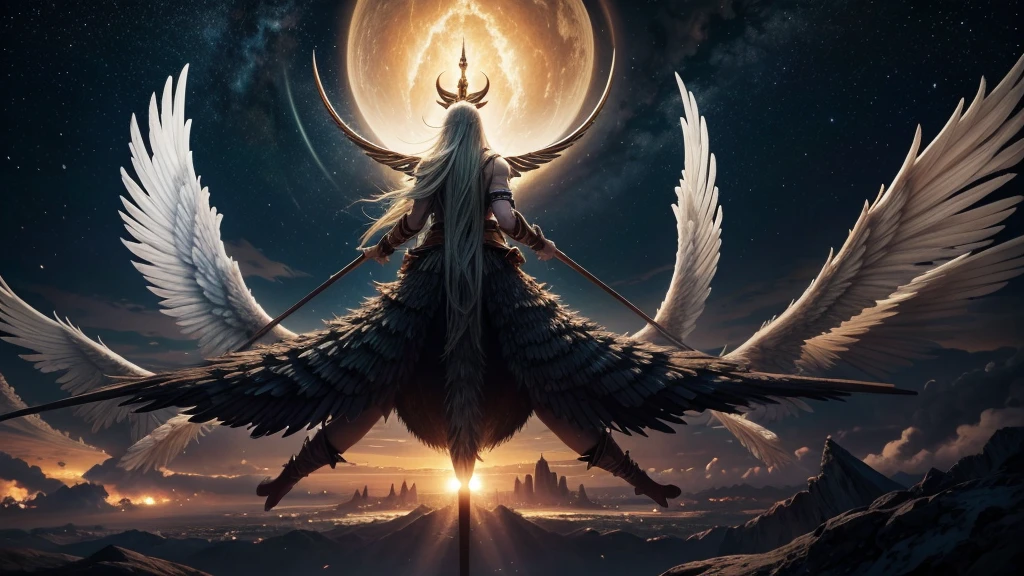 kingdoms of heaven, High in the sky, tips, spears and angels flying