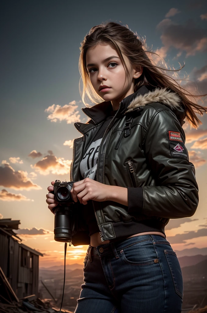 PLEASE fix image, Masterpiece, Aesthetic artwork, a beautiful 11 years old young Irish tween girl, wearing beautiful post apocalyptic nomadic clothes, post-apocalyptic clothing, 16K, ultra high res.photorealistic, UHD, RAW, DSLR