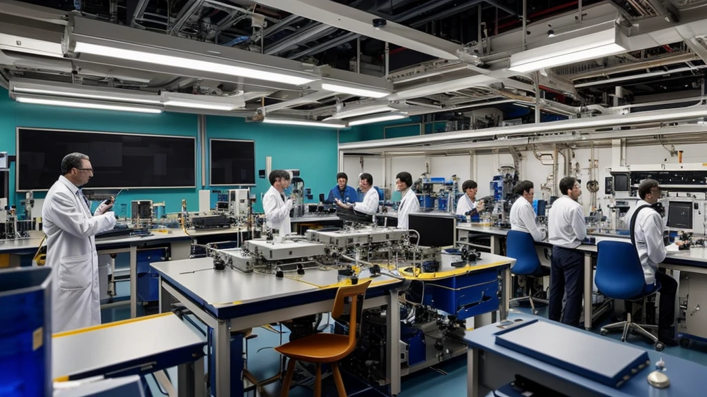 Scientists and astronomers talking in a laboratory