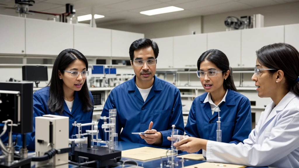 Scientists and astronomers talking in a laboratory