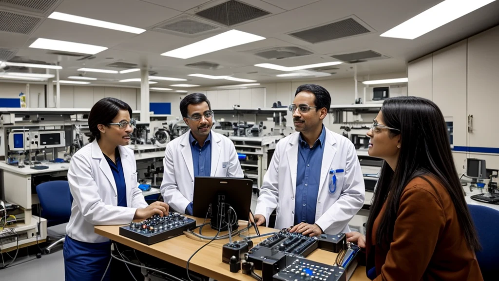 Scientists and astronomers talking in a laboratory