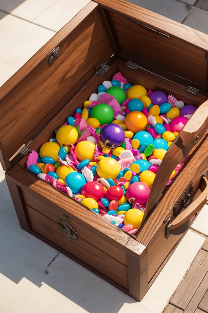 Image of an open candy chest
