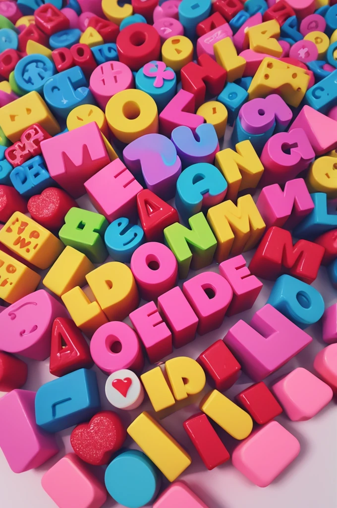 Letters with 3d candy font