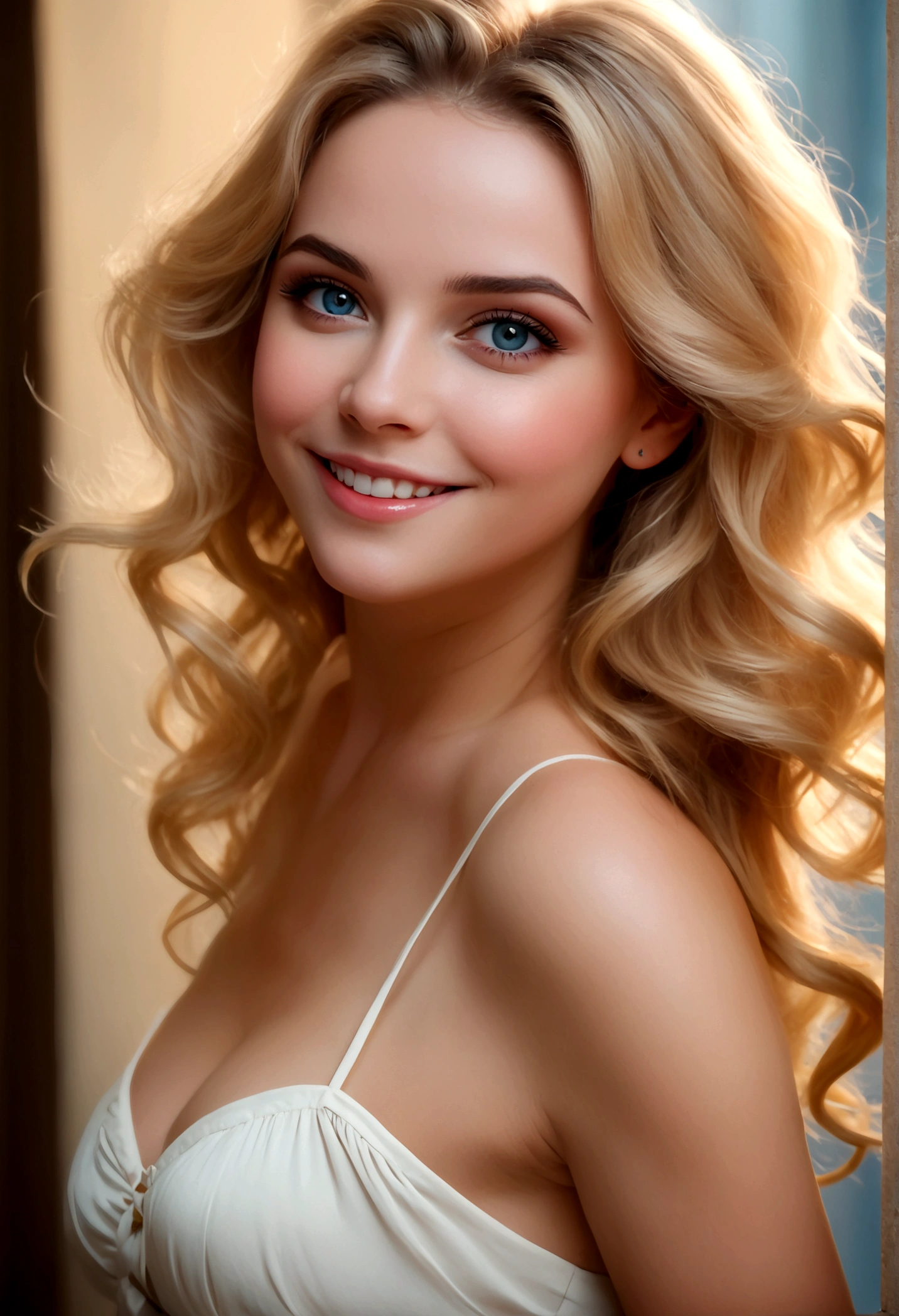 Professionnel, (Photo 4k:1.1) depuis (Jeremy Lipking:0.3), (Anna Dittmann:0.3), (Ariane Marc:0.3), (Netteté:1.3), haut niveau de détail, Beau, visage détaillé, des yeux noisette, cheveux dégradé effilé volumineux, (séduisant:1.1), (Rougir:1.1), forme du corps en sablier, gros rond gros, hanches larges et épaisses, , smiling séduisantly, joli visage, , cute séduisant smile, Beau blonde girl, bonne , Belle angle, sac attrayant, gentille fille, pose sexy, Tout corps pictu le corps, Tout le corp white woman, ,renversante, dans un bureau entrain de travailler