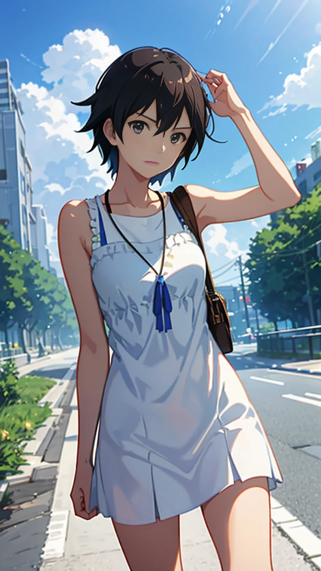 summer, makoto shinkai&#39;Concept Art, tumbler, Magic realism, Beautiful anime scene, Beautiful sky. by Makoto Shinkai, ( ( makoto shinkai ) ), Anime Background Art, Anime Background, makoto shinkai&#39;style, Anime movie background, Galaxy Express, No humans. --v6