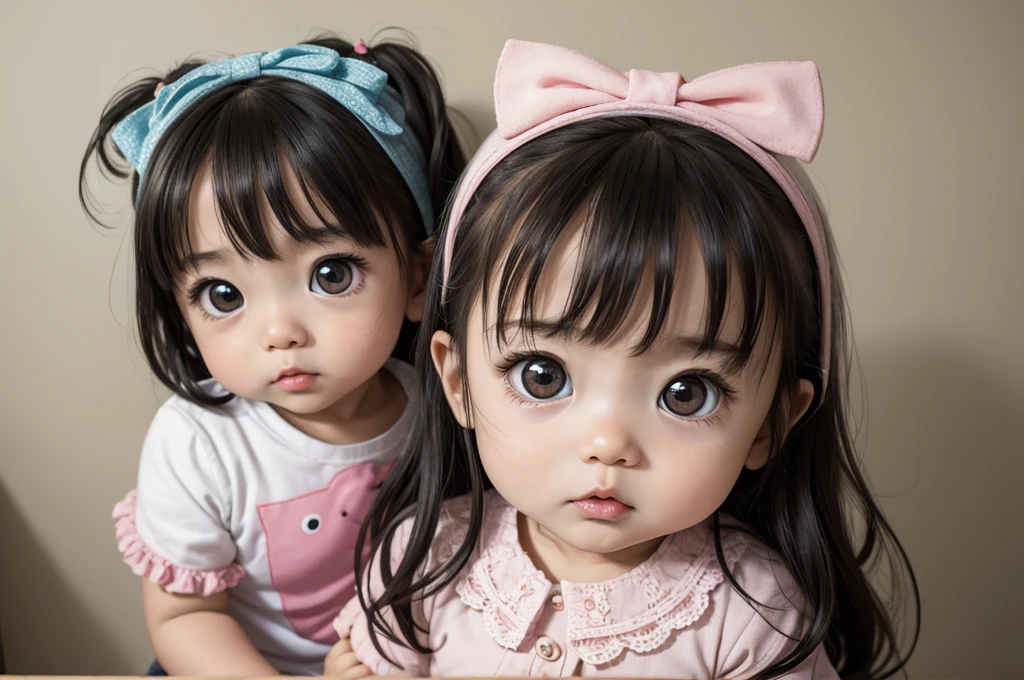 ((best quality)), ((masterpiece)), (detailed),cute kawaii baby kitteens of different colours, big eyes