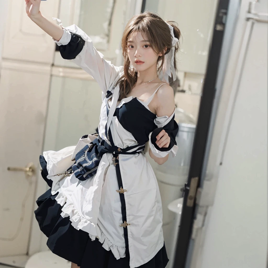 "8K, Best Quality, Masterpiece Level, Ultra High Resolution, Strong Realism (1.4), Original Photo, Strong Texture of Real Skin Details (1.3), Outstanding Imitation Film Texture (1.3), Selfie Angle, 1 Girl, Beautiful Eyes and Delicate Facial Close-up, Masterpiece Level, Excellent Image Quality, Upper Body Close-up, Direct Look Camera."