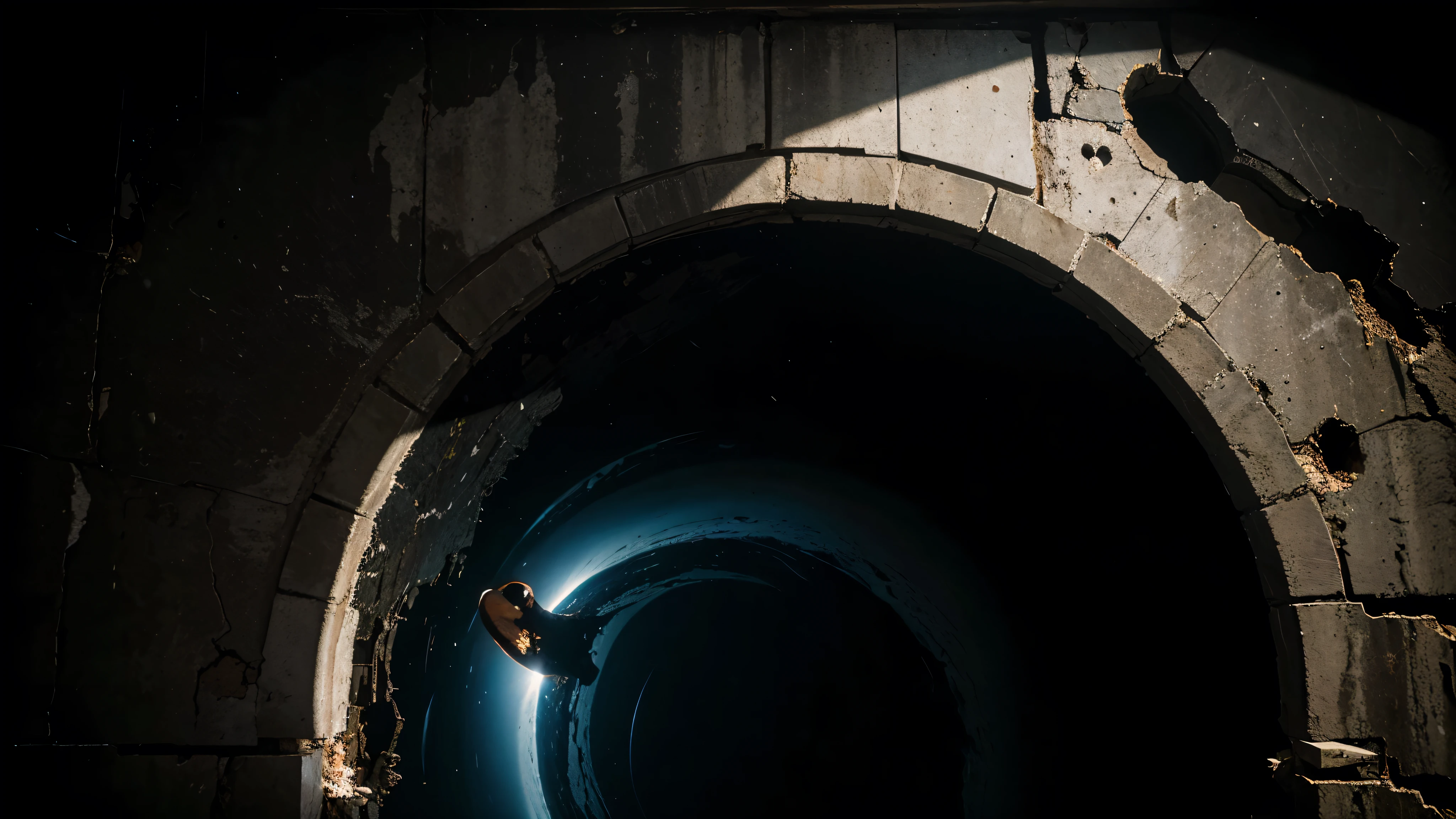 a black hole in a wall sucking in everything around it