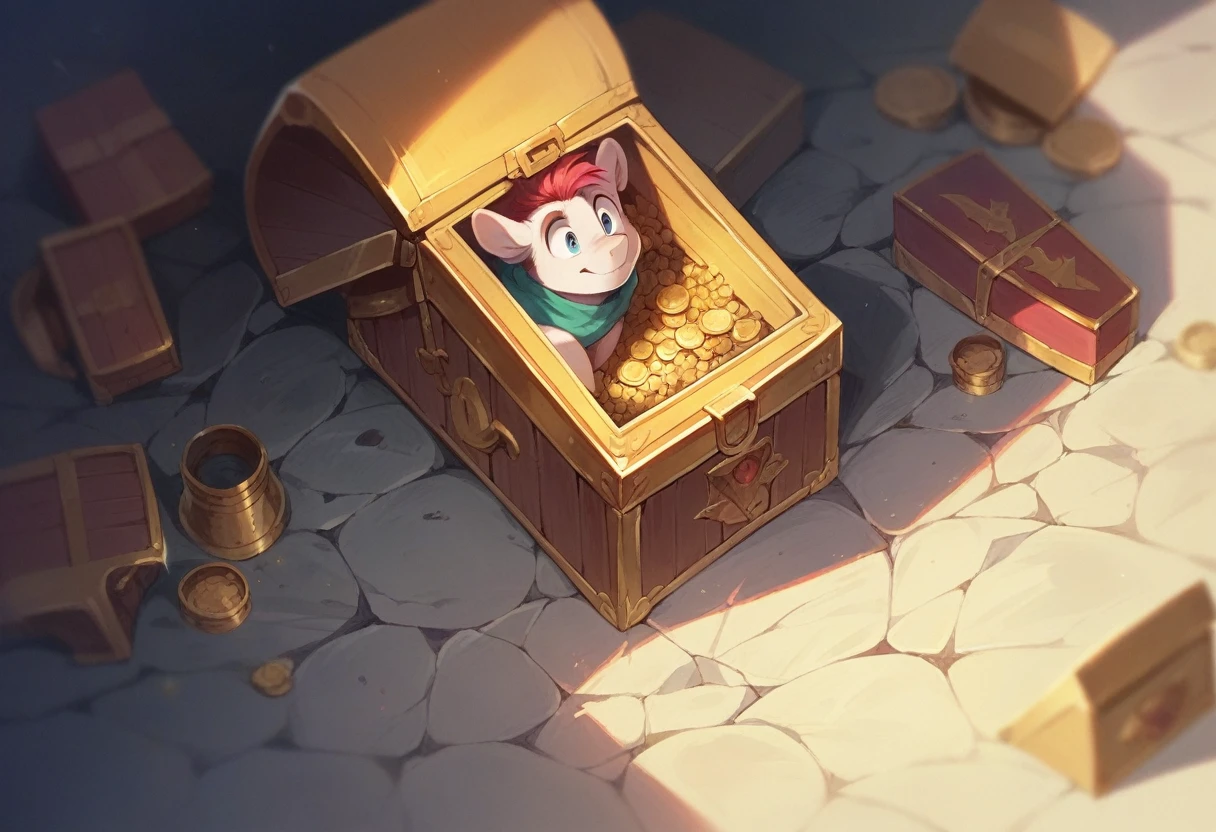 Treasure Box Monster,rich and colorful,Depth of Field,OC Renderer,light,very good,Very detailed,complicated,Viewing angle,CG art