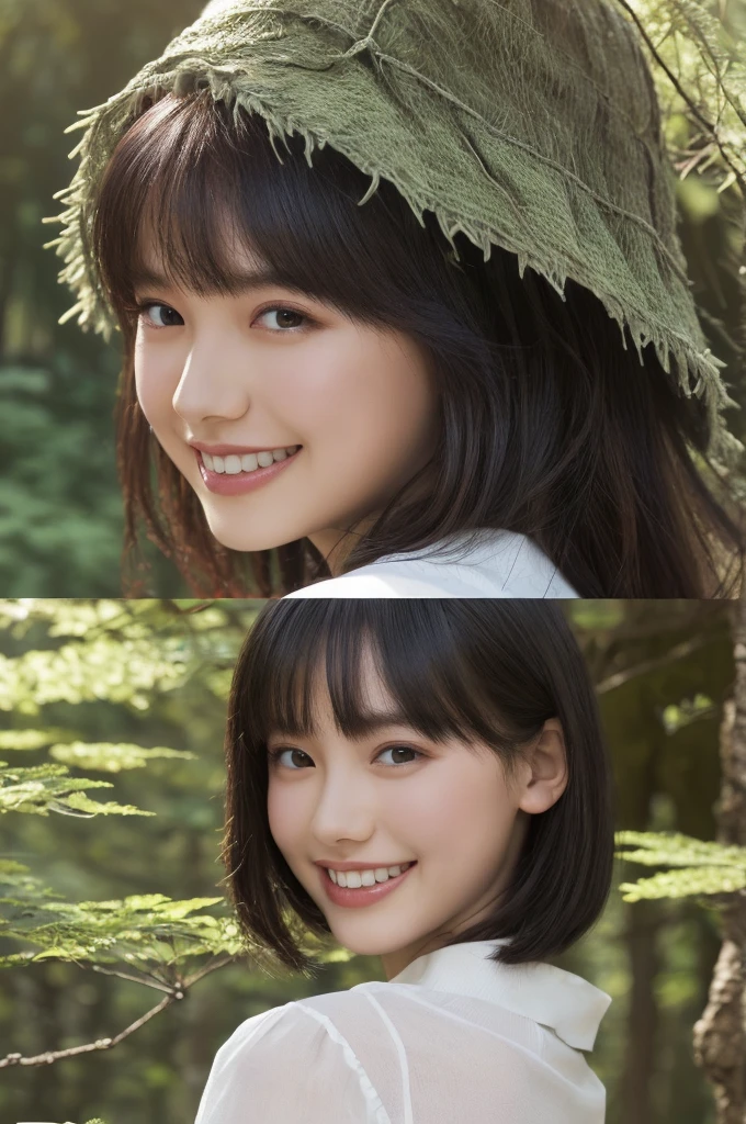 ((table top:1.4, highest quality)), (realistic pictures:1.4),
((1 girl)),
(超High resolution:1.2), very delicate and beautiful, wonderful, Highly detailed CG Unity 8k wallpaper, Super detailed, High resolution,
soft light, beautiful detailed girl, highly detailed eyes and face, beautifully detailed nose, beautiful and detailed eyes,
(princess of fairyland:1.3),
cinematic lighting, perfect anatomy, slender body, , (parted bangs),
(little house in the forest:1.3),
cowboy shot, looking at the viewer, smile