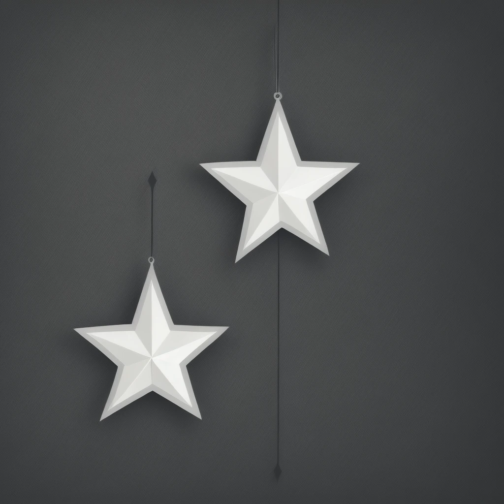 white 4-pointed star, black background, icon