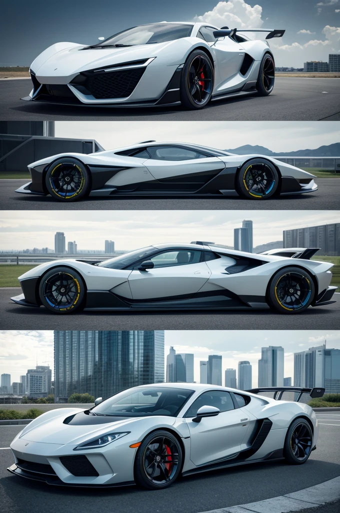 Futuristic buildings cars