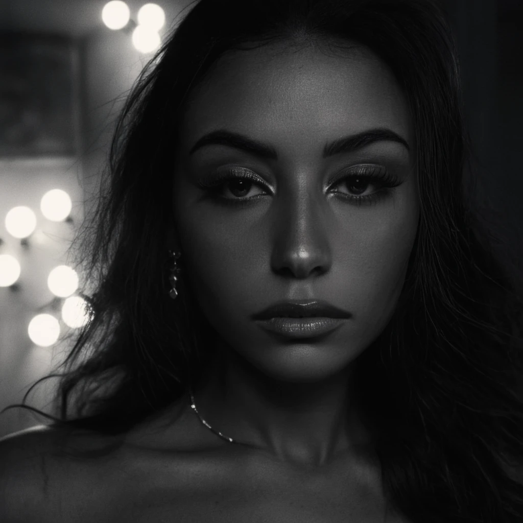 a latina woman with a sexy and frightening gaze, detailed eyes and face, beautiful detailed lips, long eyelashes, dramatic expression, dark and moody lighting, cinematic composition, chiaroscuro lighting, dramatic shadows, highly detailed, photorealistic, 8k, masterpiece