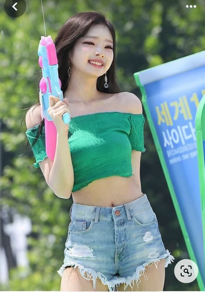 Girl Araffe in a green dress holds a pink water gun., Jae Yeon Nam, Bae Suzy, Tzuyu from two times, Korean female fashion model, Jennie blackpink, Korean idol, Jinyoung Shin, Roseanne Park of blackpink, Lalisa Manoban, Korean girl, beautiful south korean women, Heonhwa Cho, หญิงKorean girlที่งดงาม