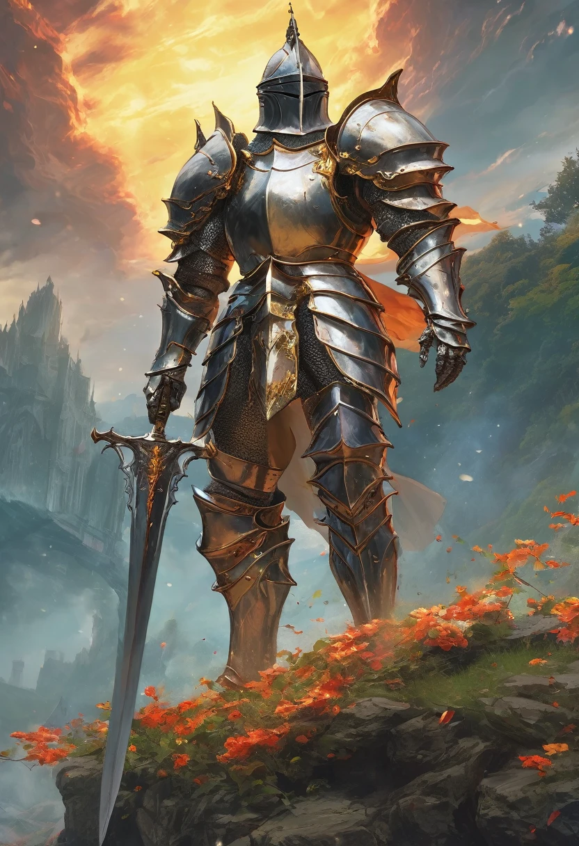 Masterpiece, Ultra High quality, 4k resolution, detailed, knight ethereal body, anime style