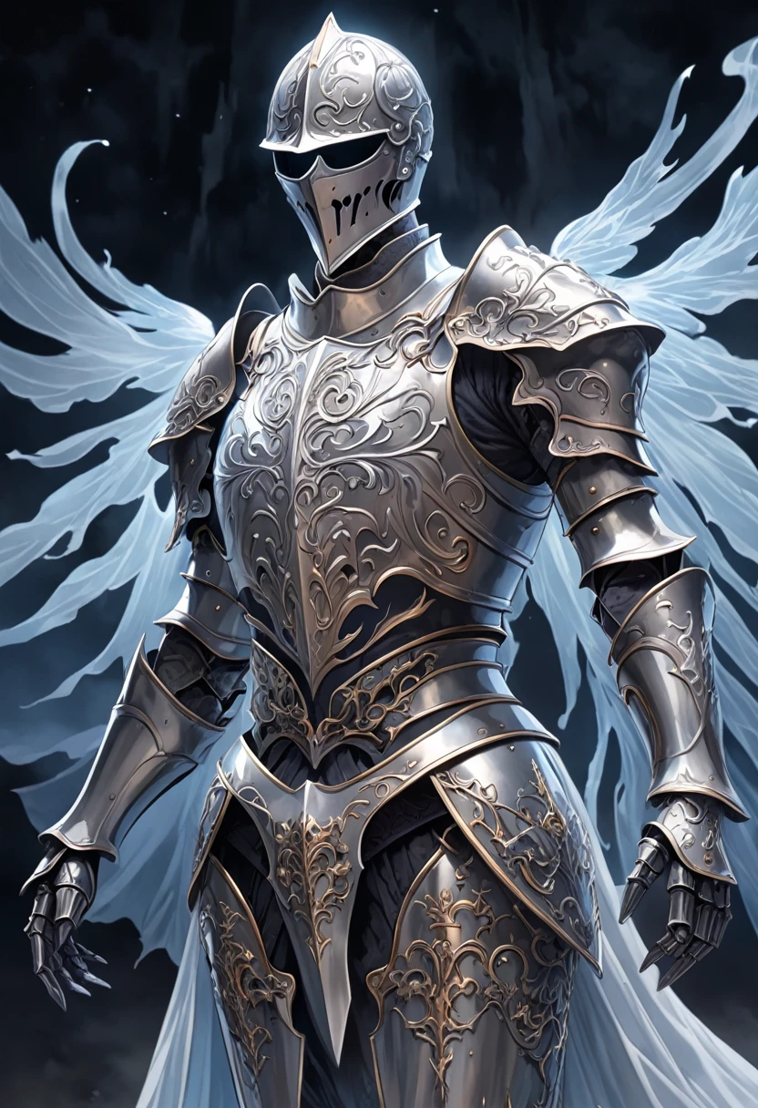 Masterpiece, Ultra High quality, 4k resolution, detailed, knight, ethereal body, anime style, ghost body