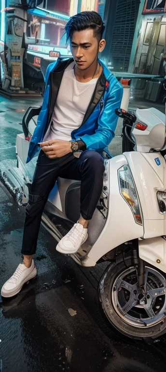 cyberpunk handsome boy chang clothes realistic face