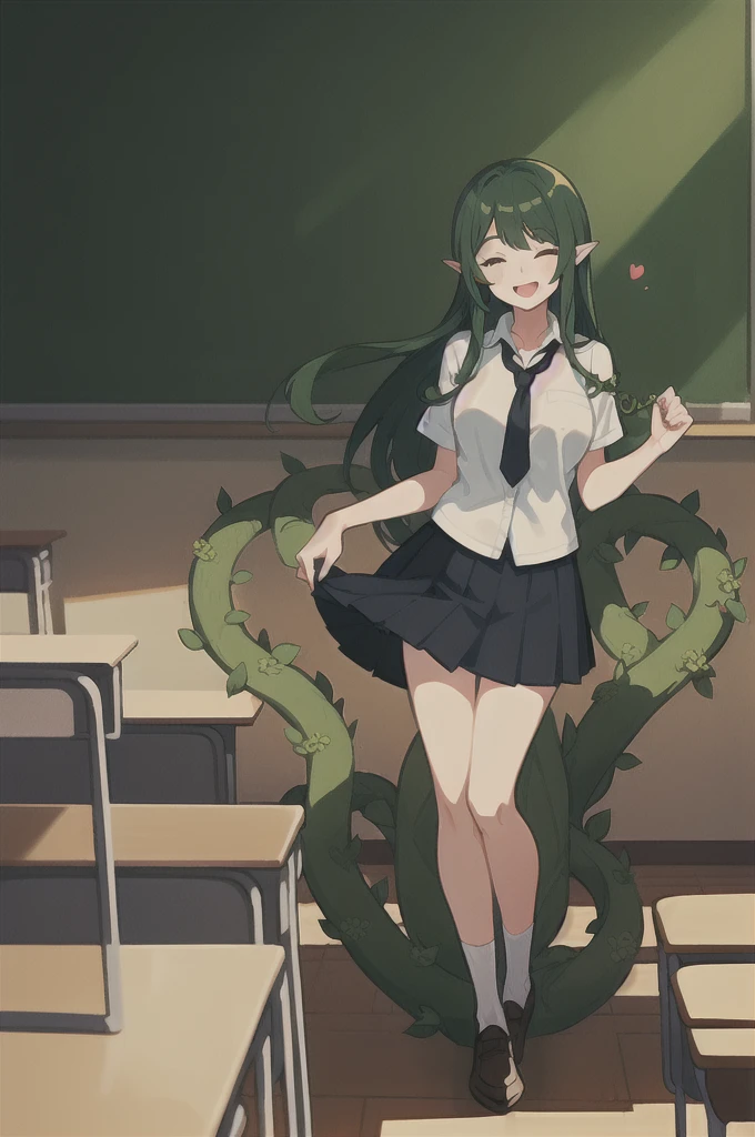 school girl, black hair, black eyes, slime, tentacle bound wrists, shrine, nsfw,