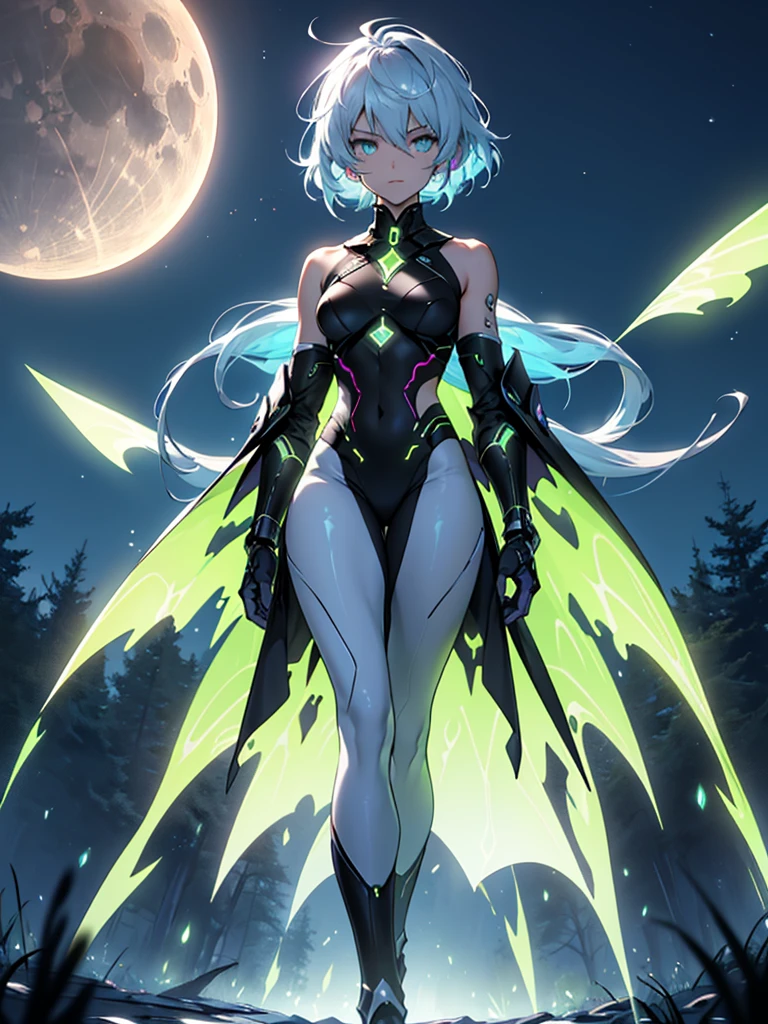 Luminous Eclipse
• Forma: The figure is tall and slender, with an elegant and imposing posture. Its proportions are human, but slightly elongated, giving a feeling of grace and power.
• Body: His body is covered in shiny metallic armor., that reflects light dazzlingly. The armor has a futuristic design, com linhas suaves e curvas elegantes, remembering the fusion of technology and art.
• Head: Luminous Eclipse's head is adorned with a stylized helmet that extends backwards in a streamlined shape.. The helmet's eyes glow with an intense light, and the area where the mouth would be is covered by a smooth, polished plate.
• Hands and Legs: Luminous Eclipse's hands are long and thin, with fingers that end in sharp points. The legs are muscular and well defined, enabling fast and precise movements.
•Accessories: Around your shoulders and waist, there are bands of light that fluctuate and move continuously, emitting a soft glow. These bands can be manipulated to create weapons or light barriers during battle..
• Aura: When activated, Luminous Eclipse is enveloped in a luminous aura that pulses and glows, temporarily blinding enemies and illuminating the area around you.