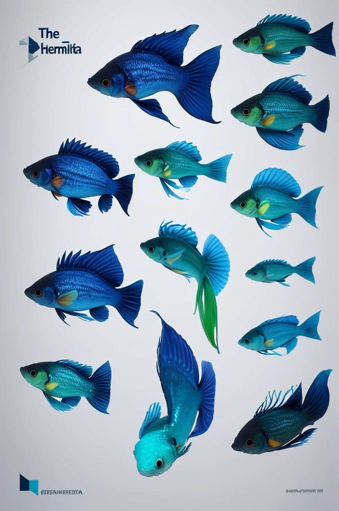 The logo would have a stylized betta fish, using simple lines to create a recognizable shape. The colors would be black, yellow, blue and green, applied in a harmonious and balanced way. Betta fish could be represented in a minimalist way, sem muitos detalhes, to maintain a clean, modern look. The brand text, se houver, would be incorporated in an elegant and readable manner, using a modern font in one of the chosen colors to ensure adequate contrast.