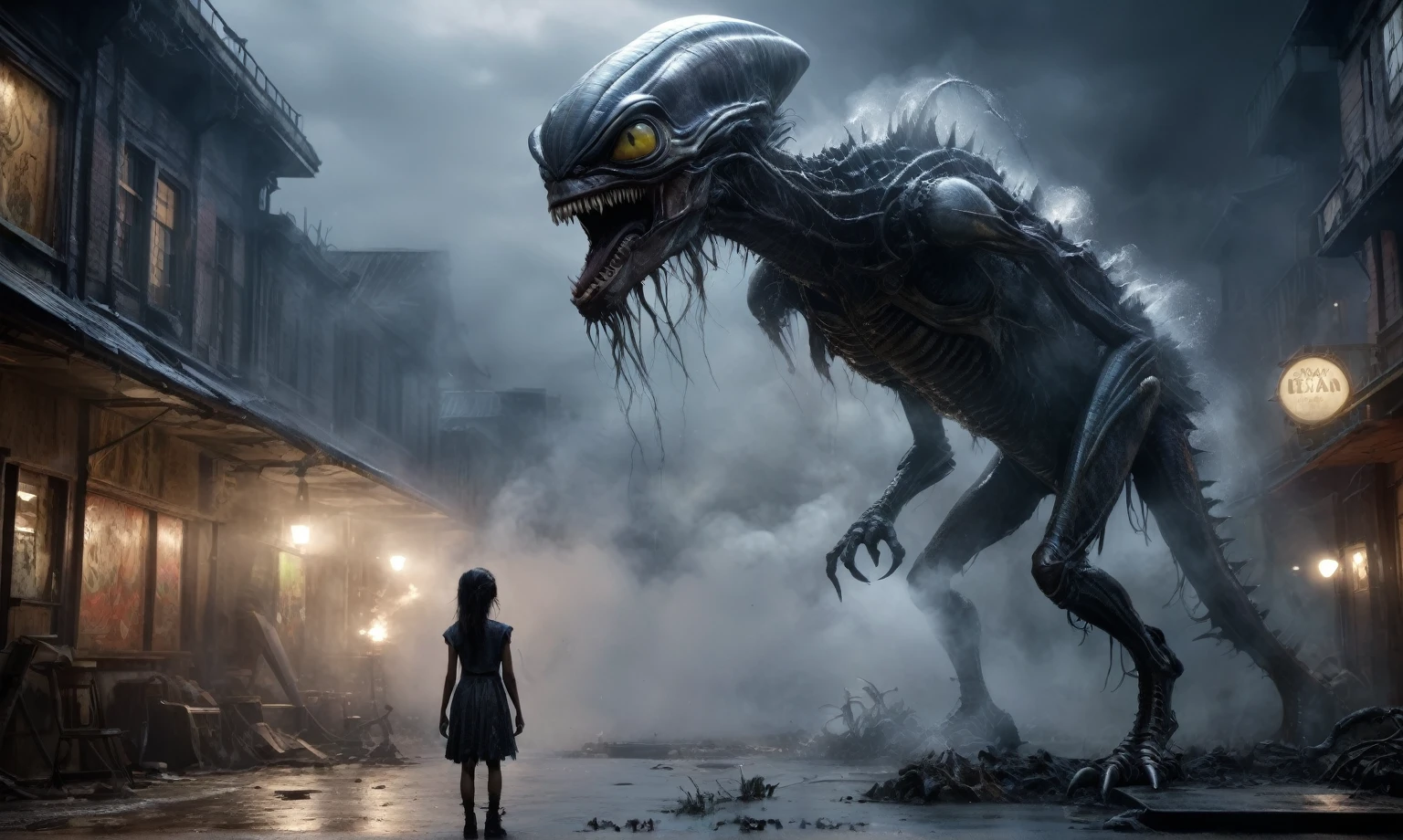 full body length,niobium goblin,native somali xenomorph,once pretty face,eyebrow up,full body shot,ominous landscape,niobium gray atmosphere,photo,photorealism,Masterpiece,natural skin textures, hyper realism,hyper detailed,High contrast,Realism,Ultra Detailed,irina yermolova,close full body shot,32K resolution,Nikon Z9, ,demonic, dust, smoke, audience, mist, featuring ultra-realistic and hyper-realistic elements,
Marta Bevacqua, Ellen Jewett, Kawacy, Katsuya Terada, Carne Griffiths, explosive lightning, concert lighting, bokeh, luminal space that feels
both bright and surreal. Includes liquid fluid elements for added depth and movement. Rendered in an unreal
engine and post-processed to achieve . Evokes a sense of dreamy, ethereal
and mystical mood,horror pixar movie still,thriller disney movie ,pixar render, animated