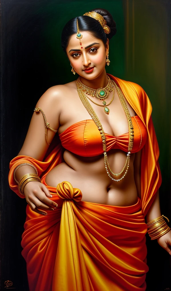 Looks like Anushka Shetty, Masterpiece, Best quality, high clarity eyes, beautifully styled hair, critically flawless,sharp picture, Full portrait, High pixels, perfect face, perfect eyes, beautiful face, perfect hands,perfect fingers, in Peter Paul Rubens style, by Peter Paul Rubens, baroque style, acrylic on canvas, highly detailed, description: "Create a nymph inspired by the tales of Greek or Roman mythology, embodying the essence of a natural element or location, and possessing a unique ability or trait that sets her apart."