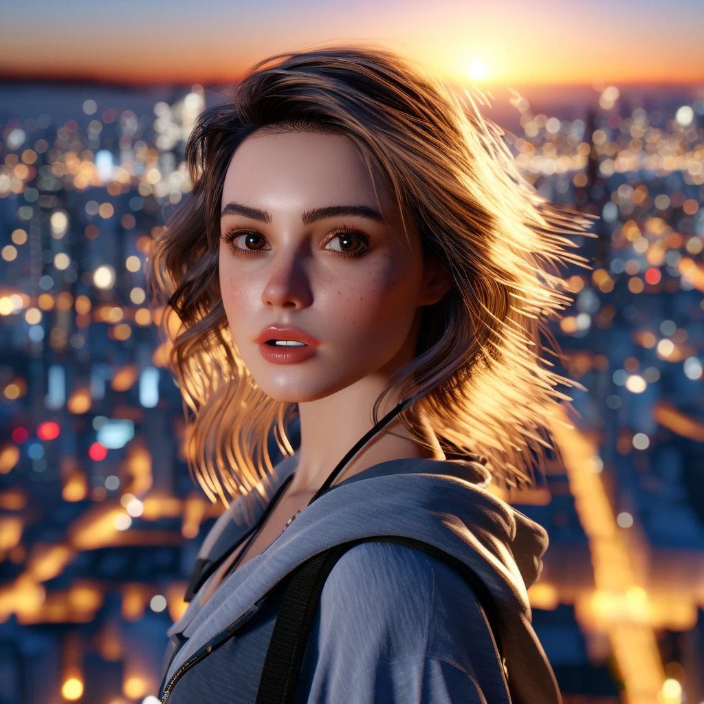 1girl, beautifully detailed eyes, beautiful detailed lips, extremely detailed eyes and face, long eyelashes, cinematic, epic scale, dramatic, panoramic, bird's eye view, meteor, disaster, cataclysm, nightscape, cityscape, coastal city, glowing sky, dramatic lighting, cinematic composition, photorealistic, 8k, high resolution, masterpiece, hyper detailed, ultra-realistic, studio lighting, physically-based rendering