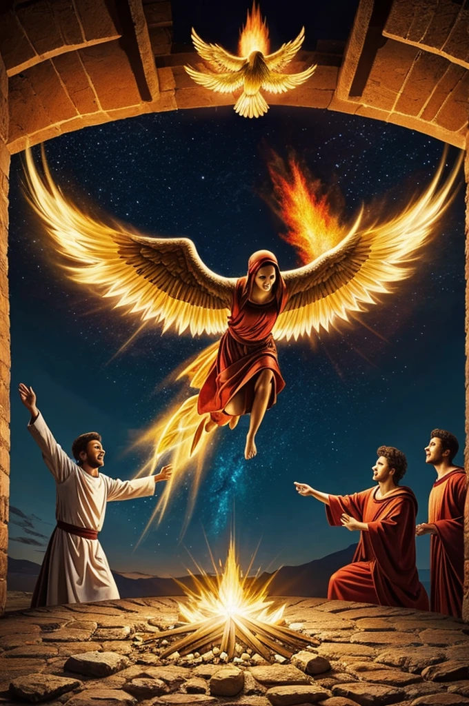 Create a picture of Pentecost when the Holy Spirit came 
