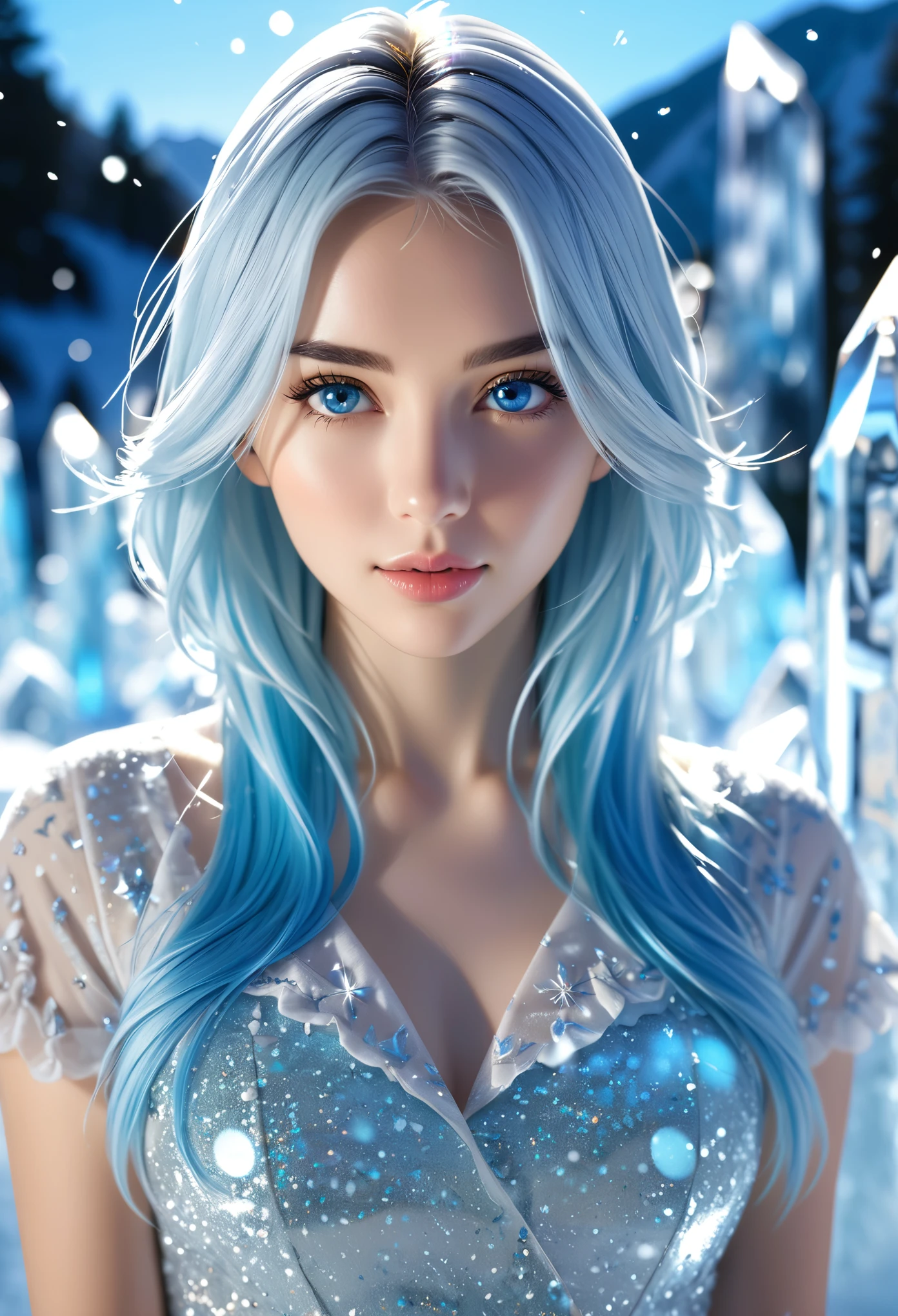 blue hair, female, witch, ice --auto --s2