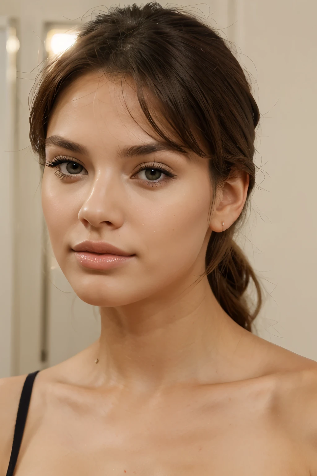 beautiful woman face, 25 ans, with big lips