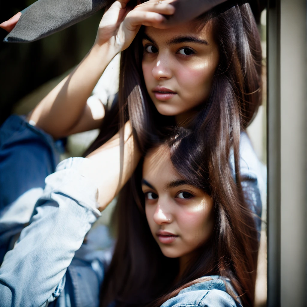 Pakistani girl. Dark hair. Dark Eyes. Teen. Young adult. Pretty.