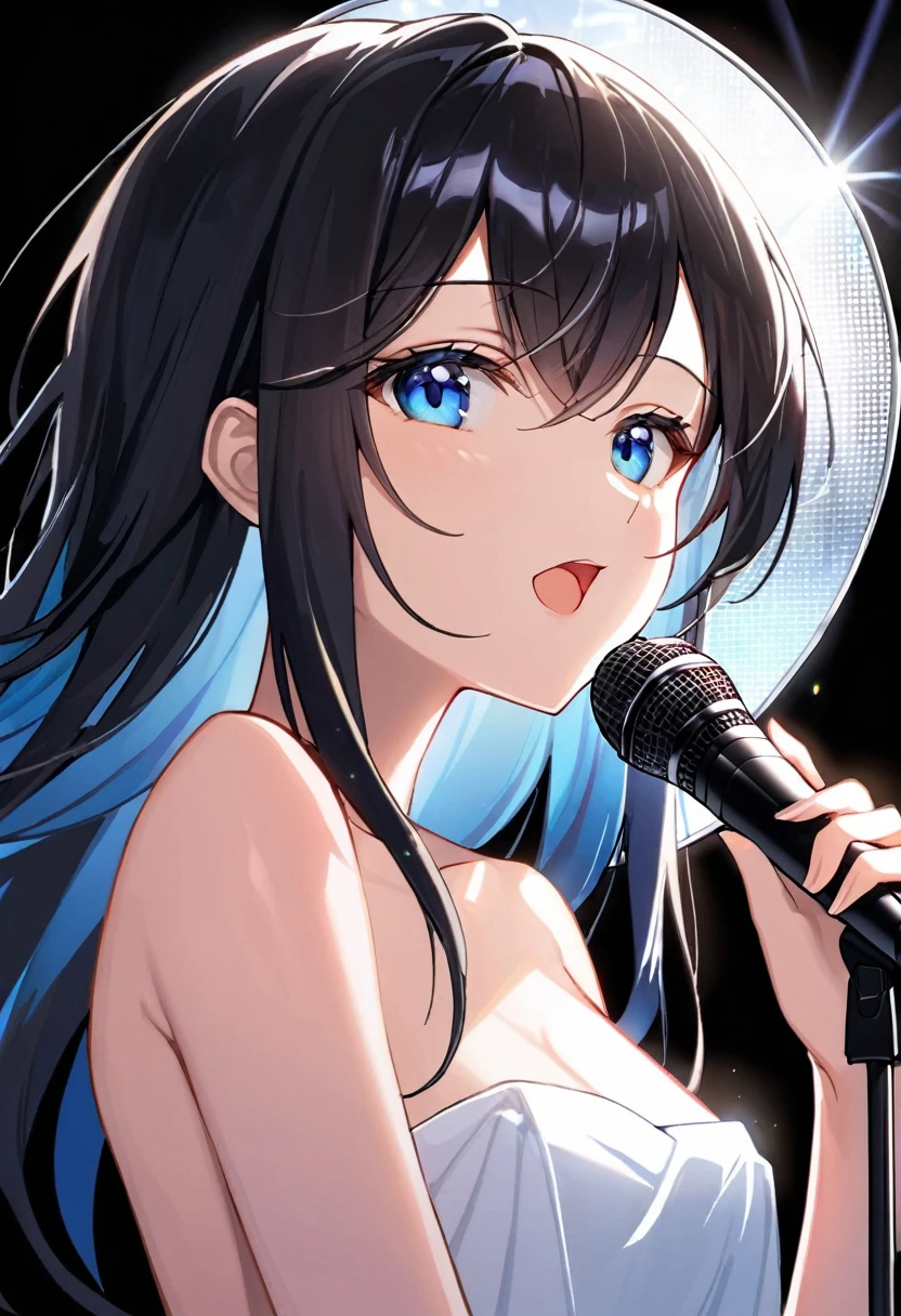 nsfw,(super fine illustration,8K CG wallpaper,best quality,extremely detailed,ultra high res,best aesthetic),(cowboy shot,from front),1girl ,idolmaster, {{{chihaya kisarahi}}}, (30yo,beautiful girl),(((beautiful black eyes))),(((beautiful deep blue hair))), ((((long straight hair)))),(wet skin),(scatter sweat),(steam),((flat chests,very small breasts)),((((slender and tall)))),((on stage)),(((blue idol dress))),(((see-through))),((spread legs)),(((straddling))),((spread pussy:1.3)), (pubic deep blue hair:1.4),  ((on stage)), ((((spread legs)))),((spread pussy:1.3)),(open mouths), (evil smile), ((stick out tongue)),(feel good), (one eye closed),((singing)),(((hold the microphone with your right hand))),(((bring your right hand in front of your pussy))),(bukkake, cum on body:1.3),(((female masturbation))),ecstacy,