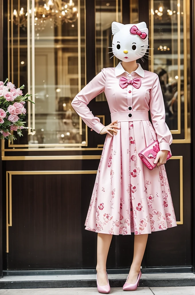 A Hello Kitty in elegant clothes 