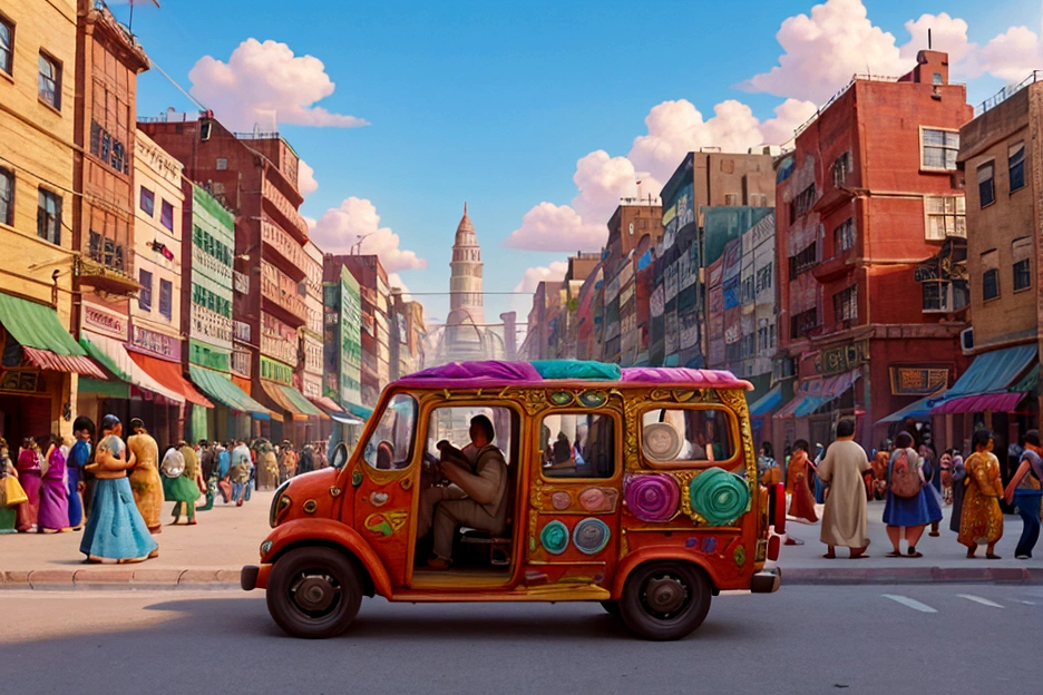 The vibrant chaos of a bustling street in Dhaka comes to life in exquisite detail: each shop bursting with a kaleidoscope of colors, every vehicle weaving through the throng with purpose. In the foreground, a captivating scene unfolds, showcasing the daily rhythm of the city from a unique perspective. This stunning photograph captures the essence of urban life, with its dynamic energy and rich tapestry of sights and sounds. The viewer is drawn into the scene, feeling as though they are a part of the vibrant street scene themselves.