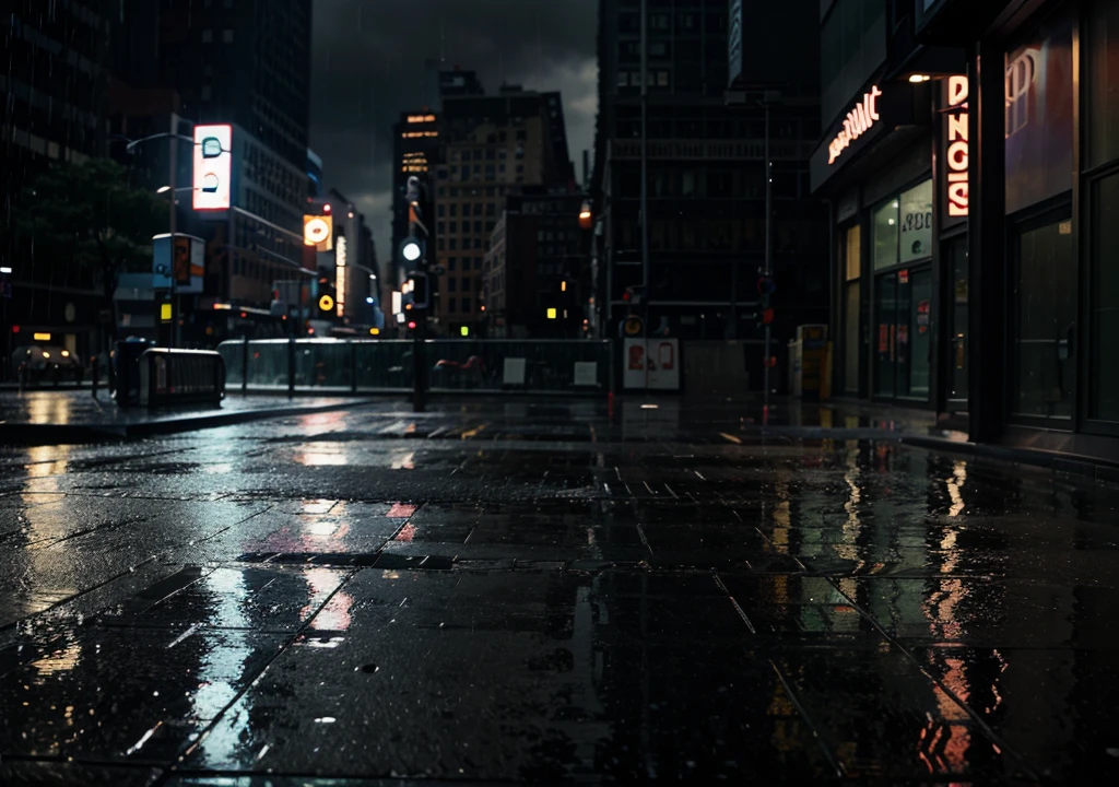 New york, ultra realistic, hard rain, wallpaper