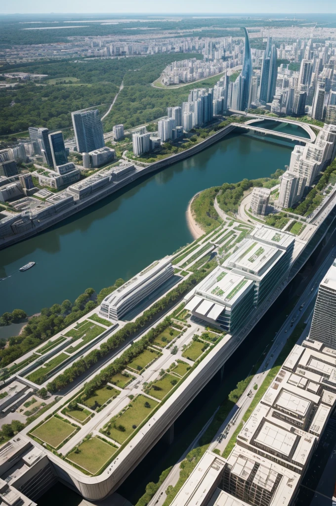 sustainable modern city with ancient walls