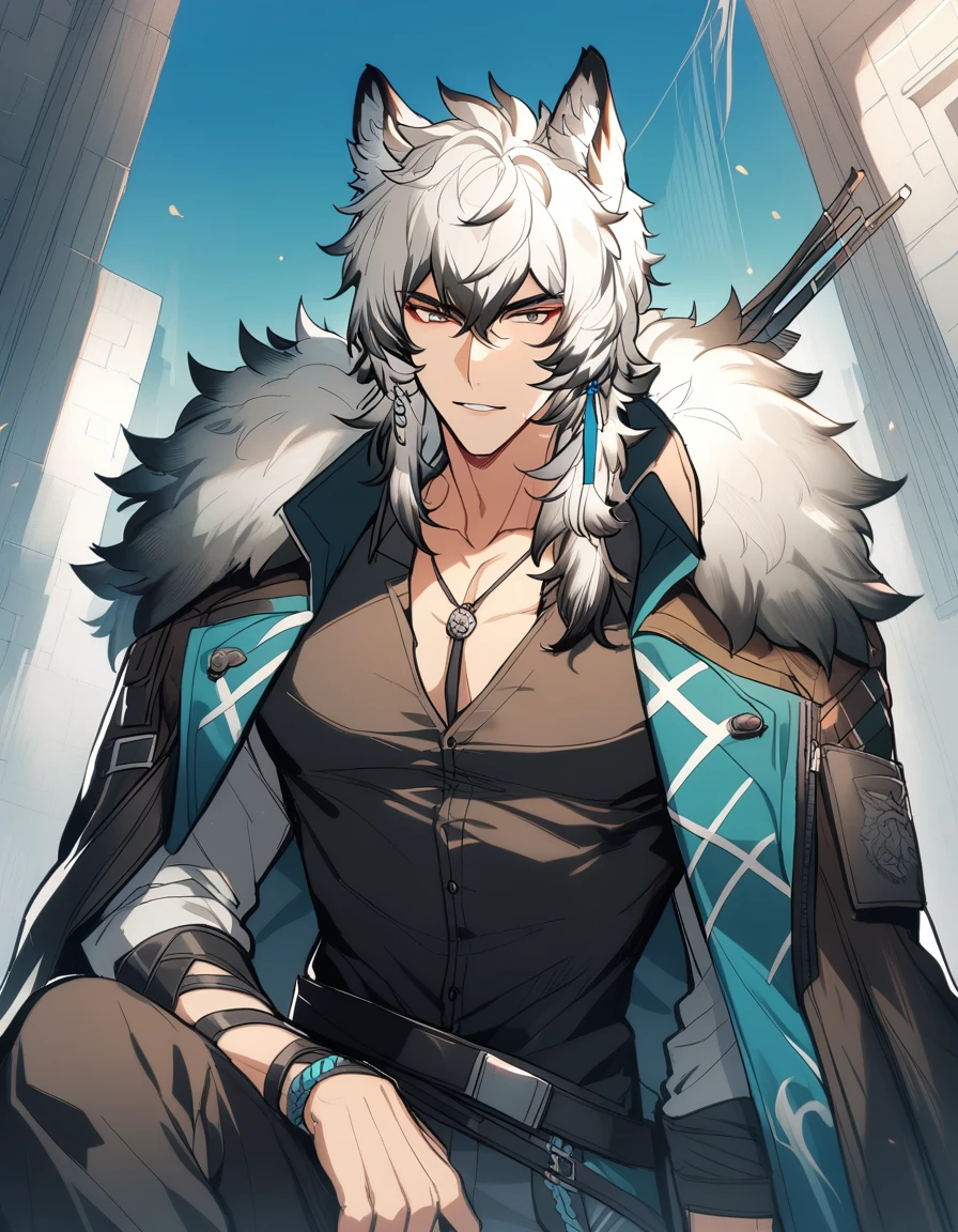 1boys, male focus, , silverash \(arknights\), arknights