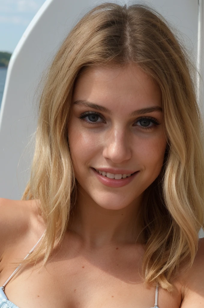 photos corps entier, jeune femme belle blonde super mignonne, sur un bateau, en train de bronzer, 23 ans, beauté naturelle, visage innocent, gros seins, regard coquin, le soir, thème sombre, Haute résolution, meilleure qualité, très détaillé, netteté, peau détaillée, texture de peau réaliste, texture, Yeux détaillés, 4K, Sourire charmeur, tourné avec Canon, corps parfaitement ajusté , extrêmement détaillé, la photographie_(ultra), photoréaliste, réaliste, un maximum de détails, ultra réaliste, photoréalisme, la photographie, 8K UHD