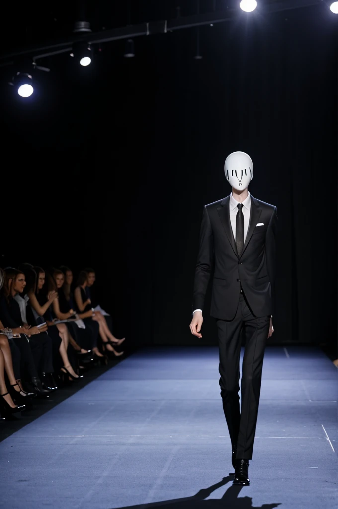Slenderman with high heels on the runway
