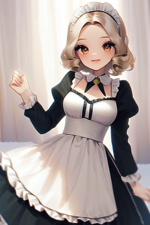 ((Лучшее качество)), ((шедевр)), (подробный), Neko Chan in a maid's dress