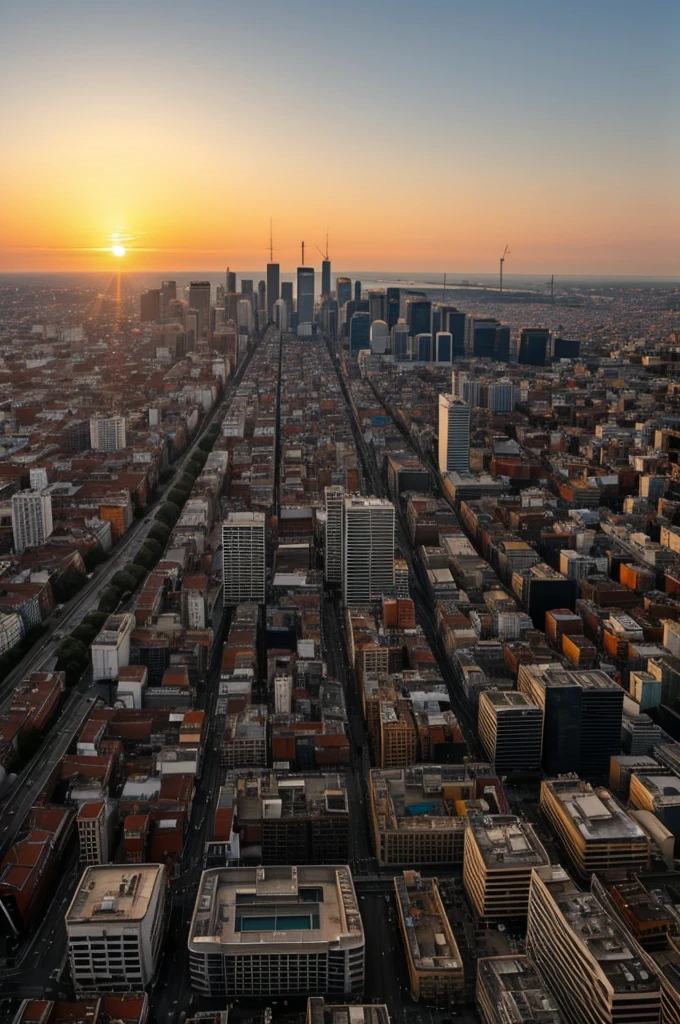 Sunset looking at the city 