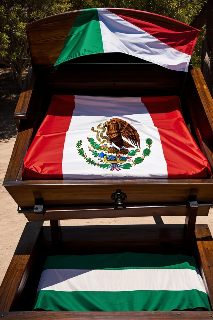 Coffin with the flag of Mexico