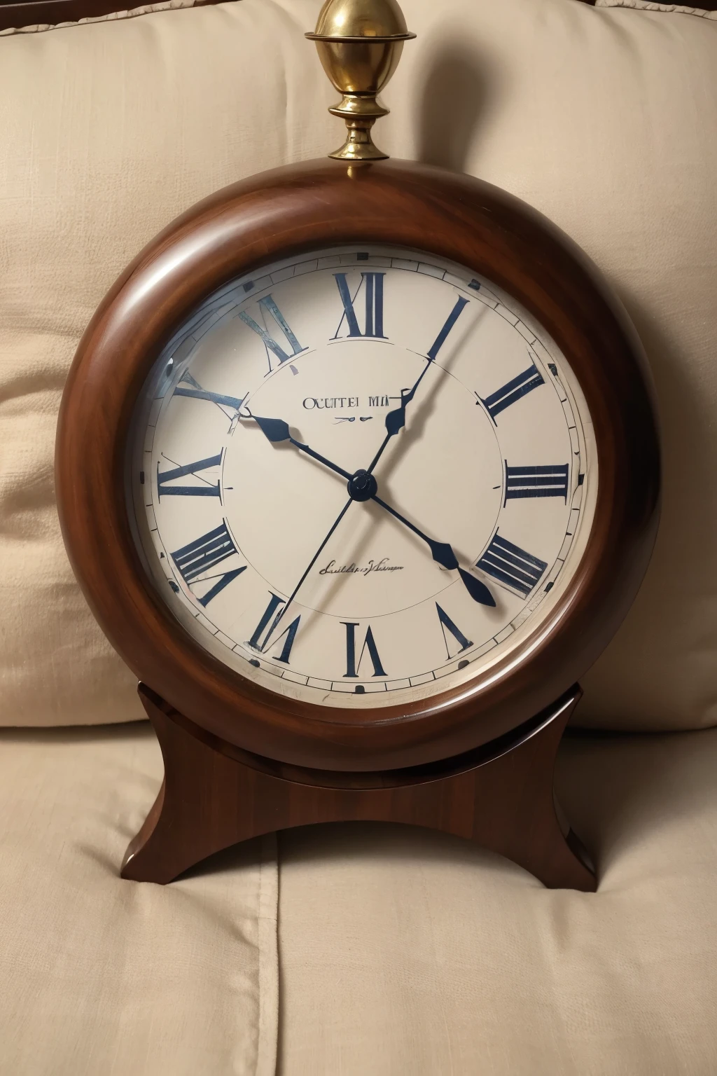 ((best qualityer)), ((work of art)), (detailded), clock lying on a pillow sleeping