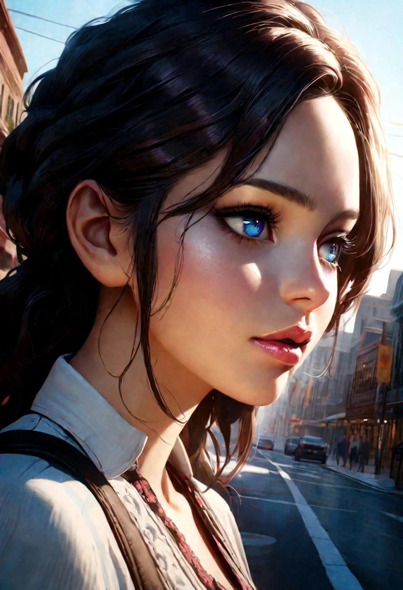 latina sans domicile fixe, beautiful latina girl, detailed beautiful face, detailed eyes, detailed lips, long eyelashes, wavy dark hair, outdoor, city street, natural lighting, cinematic, vibrant colors, photorealistic, 8k, highly detailed, masterpiece