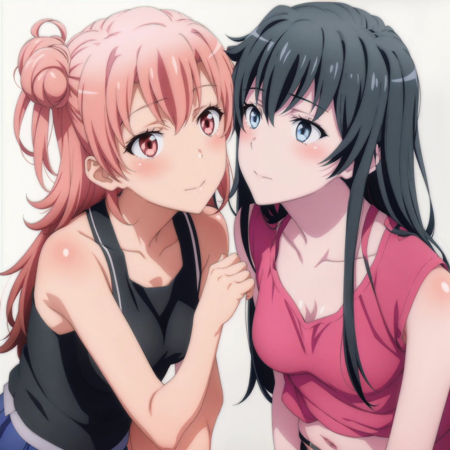 2girls , yukinoshita yukino , yuigahama yui , kissing , 